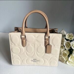 Coach Cream Embossed Women's Bag